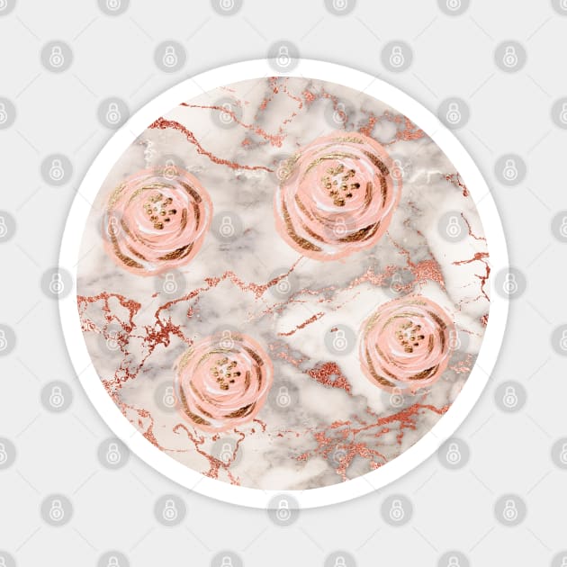 Rose Gold Marble Magnet by ElenaDanilo